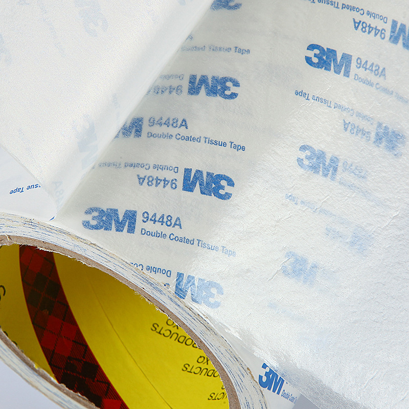 3M9448A棉纸双面胶_强粘耐高温灯条五金塑料背胶可模切